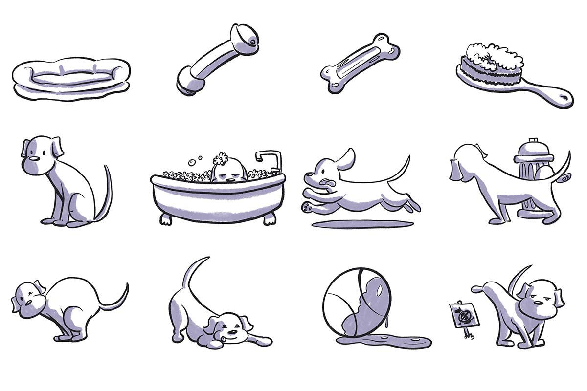 Illustrated Dog Icons - Brad Samuelson